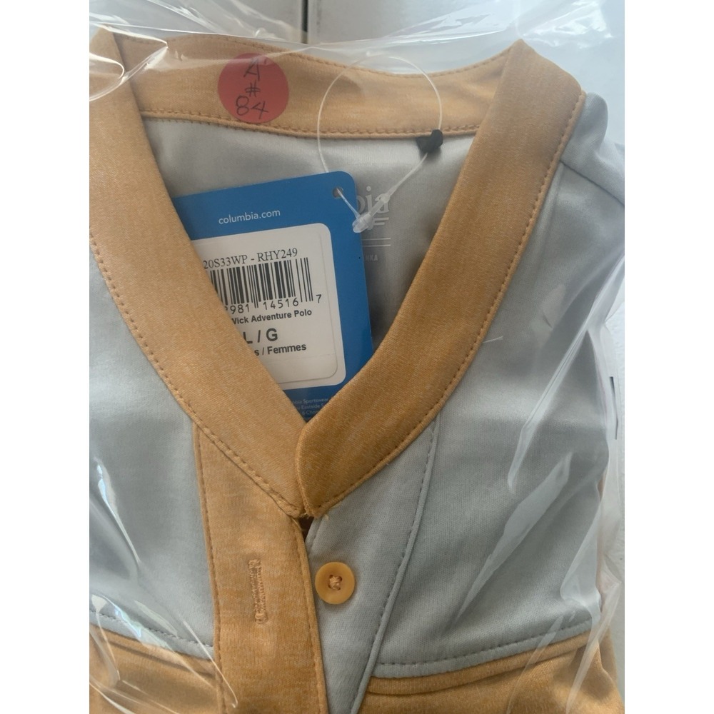 Columbia Golf Womens Large  Omni-Wick Adventure Shirt V-Neck Orange Stretch NWT - Picture 14 of 14